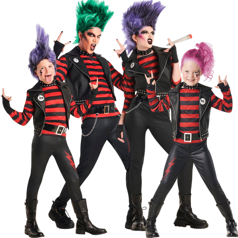 Disfraces Punky Rock para grupos y familias