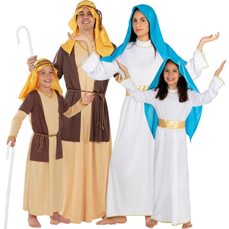 Disfraces San José y Virgen María del Belén para grupos y familias