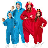 Disfraces Triki y Elmo de Barrio Sésamo para grupos y familias