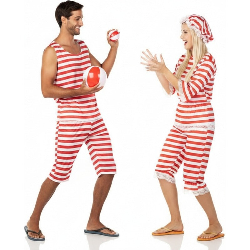 Costumi di coppia bagnanti rossi
