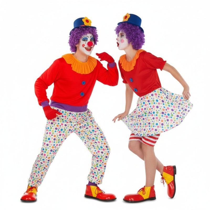Costumi di coppia Pagliacci colorati