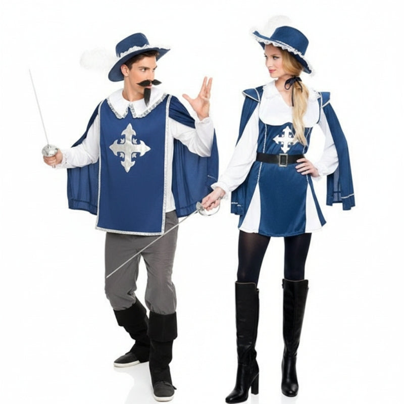 Costumi di coppia Moschettieri blu