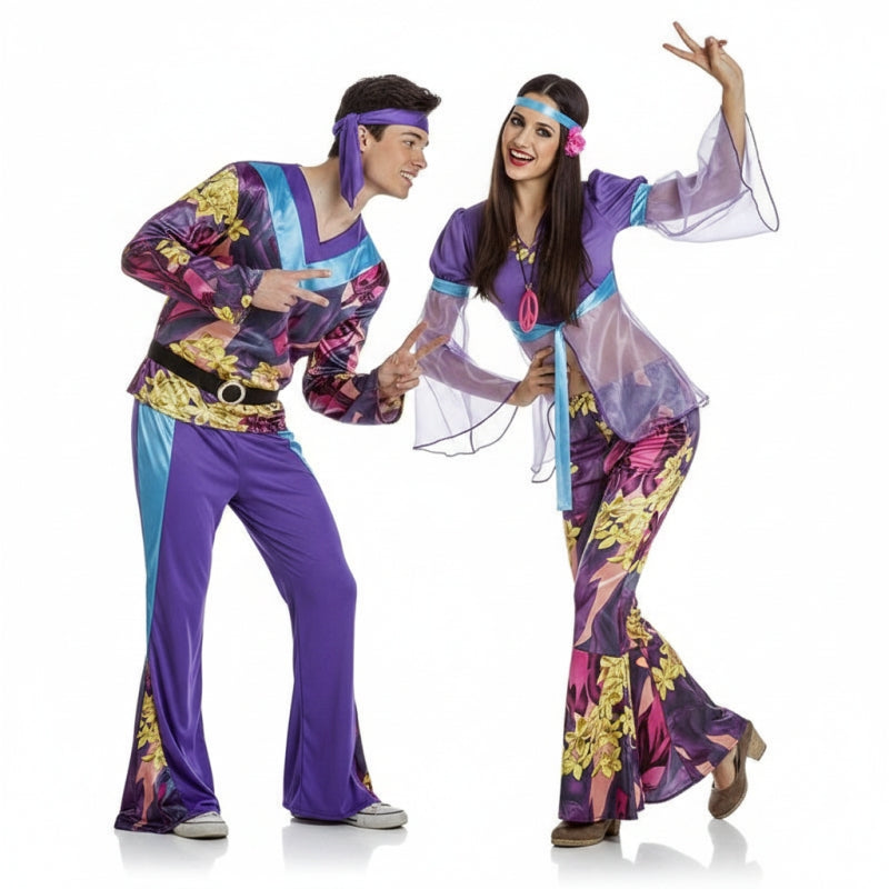 Costumi di coppia Hippies viola