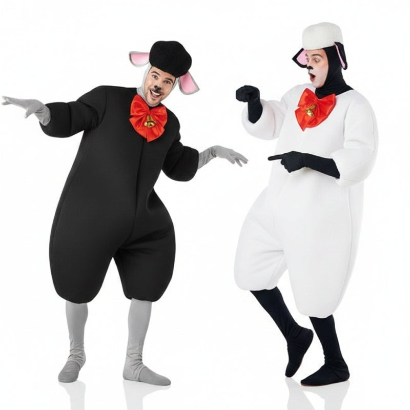 Costumi di coppia Pecore Bianco e Nero
