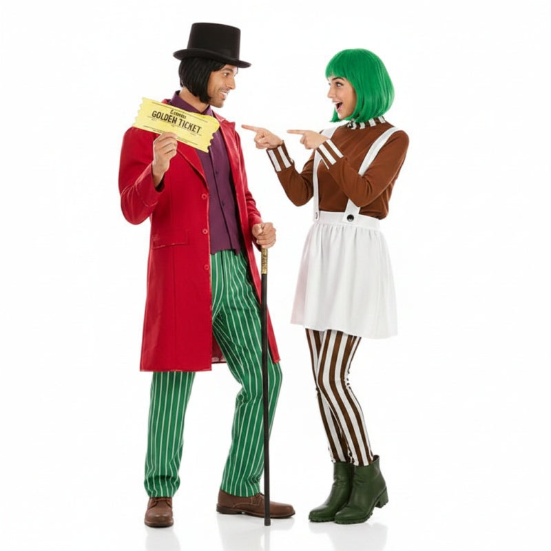Costumi di coppia Willy Wonka e Oompa-Loompa