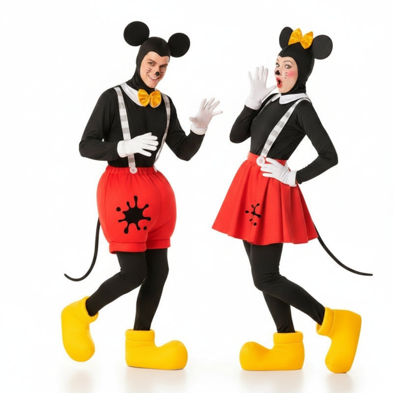 Costumi di coppia Mickey e Minnie con benda sull’occhio