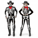 Costumi di coppia scheletro cowboy