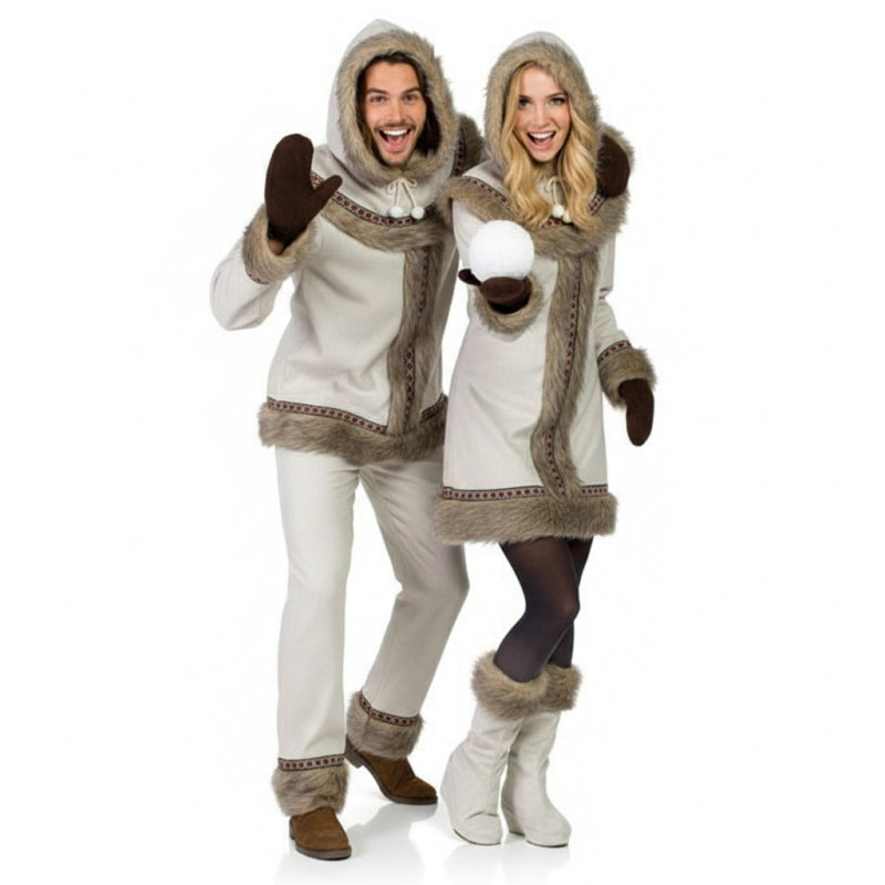 Costumi di coppia eschimese siberiani