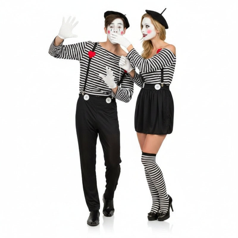 Costumi di coppia mimi clown
