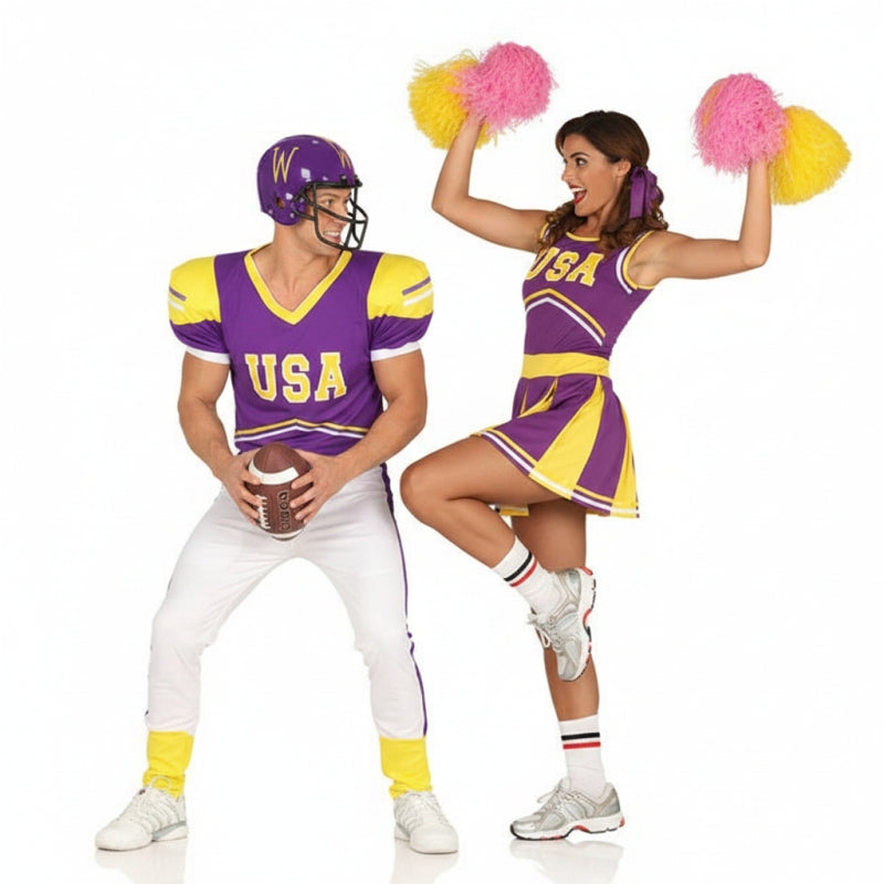 Costumi di coppia Giocatore di football e cheerleader