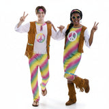 Costumi di coppia hippy arcobaleno