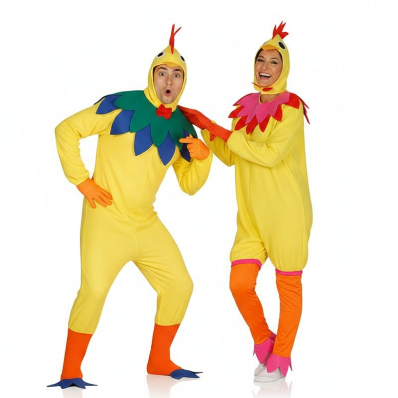 Costumi di coppia Galli e Galline multicolore 