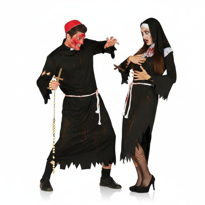 Costumi di coppia Prete e Suora zombie