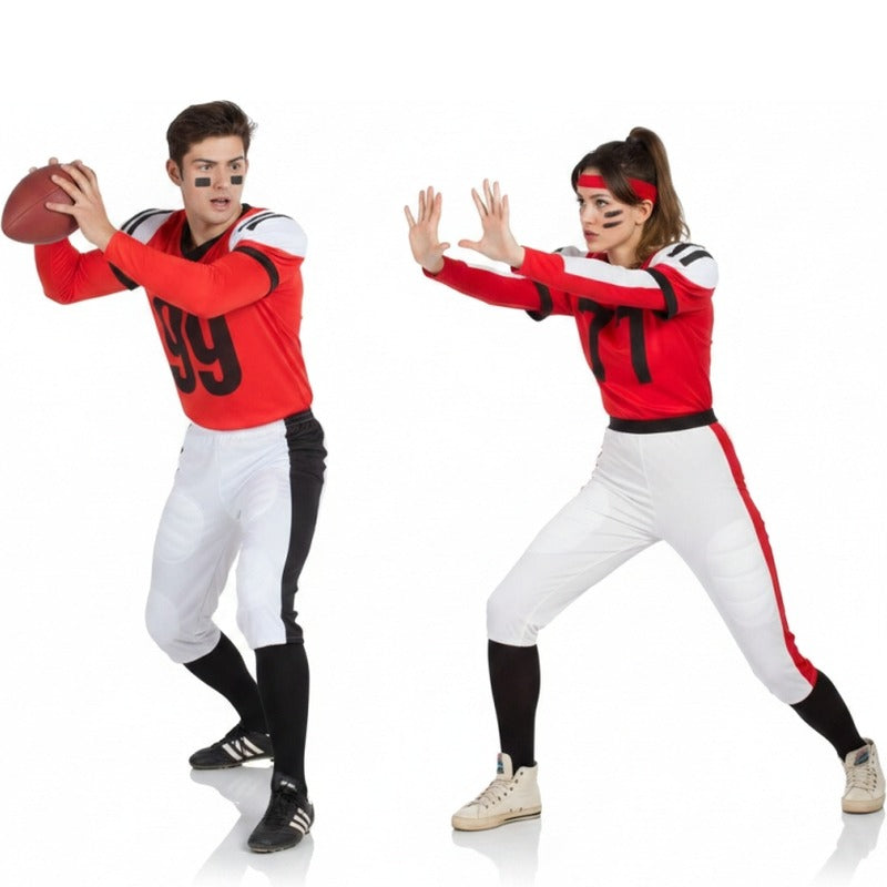 Costumi di coppia football americano rosso