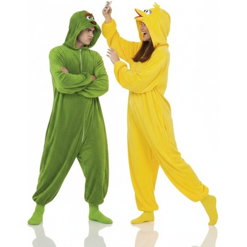 Costumi di coppia Oscar e Bombo (Big Bird) da Sesame Street