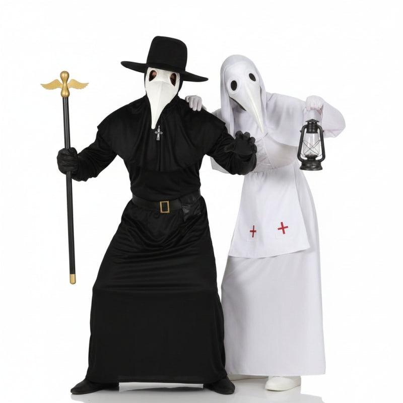 Costumi di coppia Dottore e Infermiera della Peste Nera