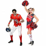 Costumi di coppia Giocatore di Football Americano Zombie e Cheerleader Zombie