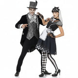 Costumi di coppia Cappellaio Matto Gotico e Alice Gotica