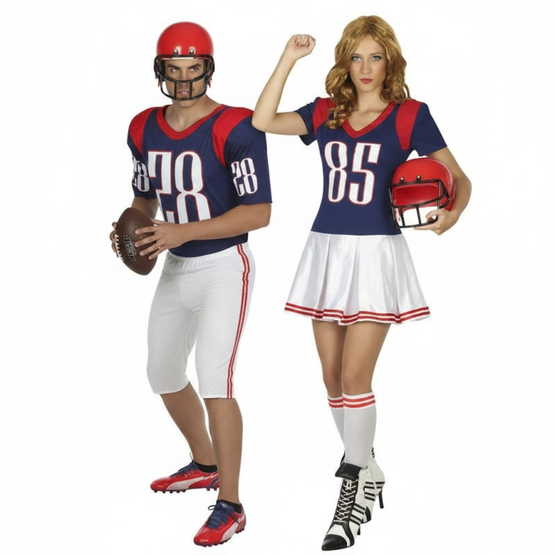 Costumi di coppia Giocatori rugby blu