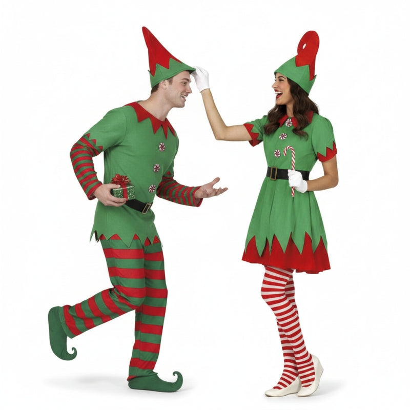 Costumi di coppia Elfi di Babbo Natale