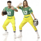 Costumi di coppia Giocatori di football americano in uniforme verde