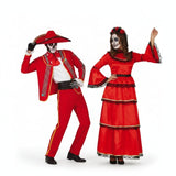 Costumi di coppia Scheletri rossi messicani
