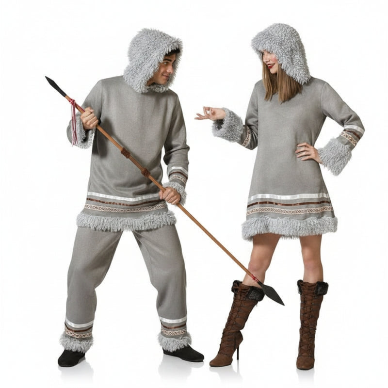 Costumi di coppia Eschimesi dell'Alaska