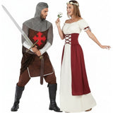 Costumi di coppia Cavaliere e dama medievali