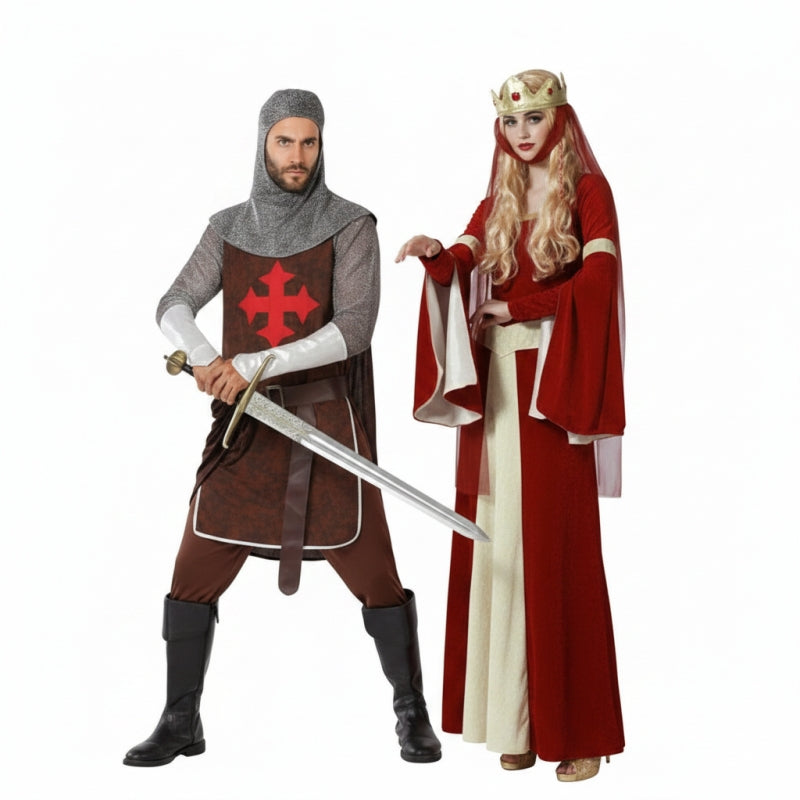 Costumi di coppia Cavaliere medievale e principessa