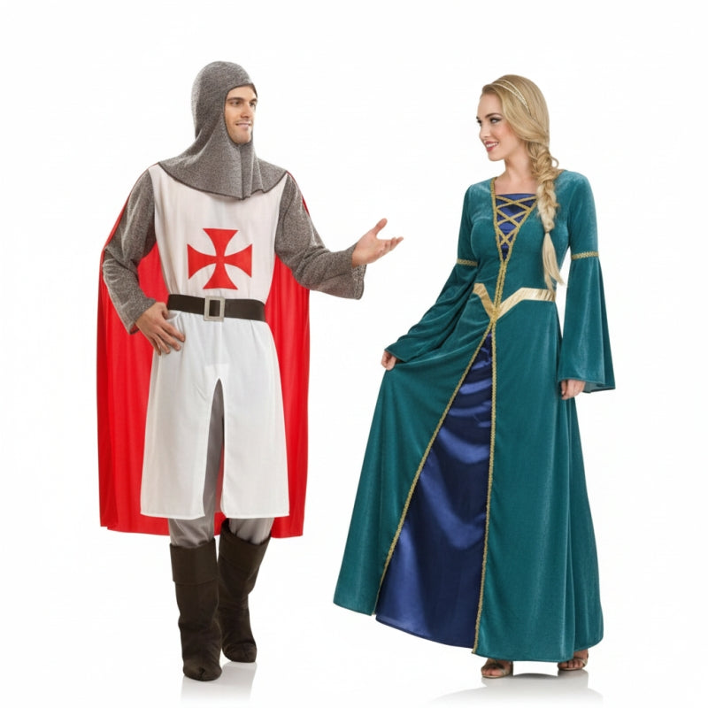 Costumi di coppia Crociato e principessa medievali