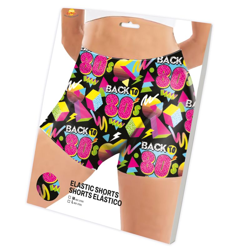 Pantalón Corto de disfraz Años 80 para mujer Packaging
