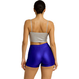 Pantalón Corto de disfraz Azul Metalizado para mujer Espalda