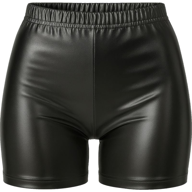 Pantalón Corto de disfraz Negro Metalizado para mujer Detalle