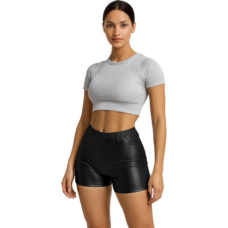 Pantalón Corto de disfraz Negro Metalizado para mujer