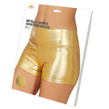 Pantalón Corto de disfraz Oro Metalizado para mujer Packaging