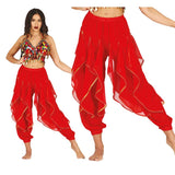 Pantalón de disfraz Danza Del Vientre Rojo Deluxe para mujer Detalle