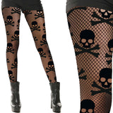 Pantys rejilla con calaveras