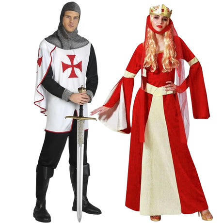 Costumi di coppia Re medievali deluxe