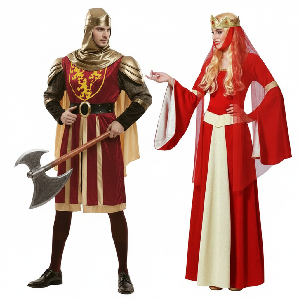 Costumi di coppia Medievali granati