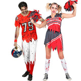 Pareja de Fútbol Americano y Animadora Zombies
