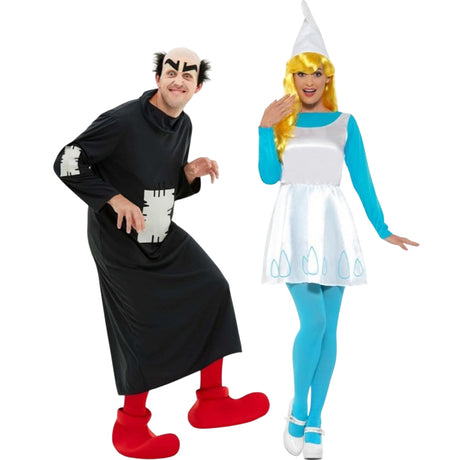 Pareja de Gargamel y Pitufina