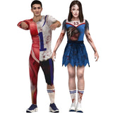 Pareja de Rugby Universitario y Animadora Zombies