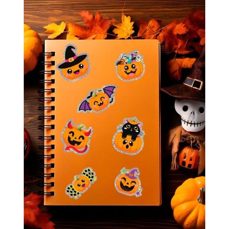 Pegatinas Holográficas Calabazas Halloween Detalle
