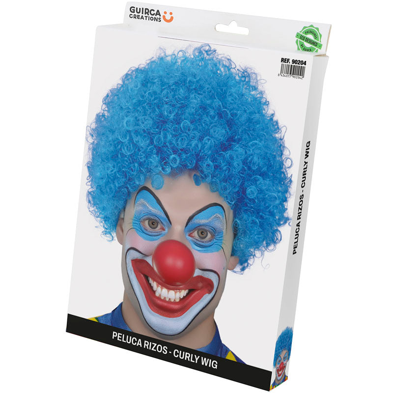 Peluca de Payaso azul packaging