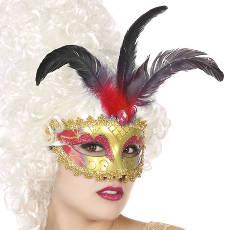 Vector La Maschera Veneziana Floreale Decorata Di Carnevale Con Le Piume 54980698 - 9