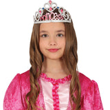 Diadema de princesa color plata para niñas
