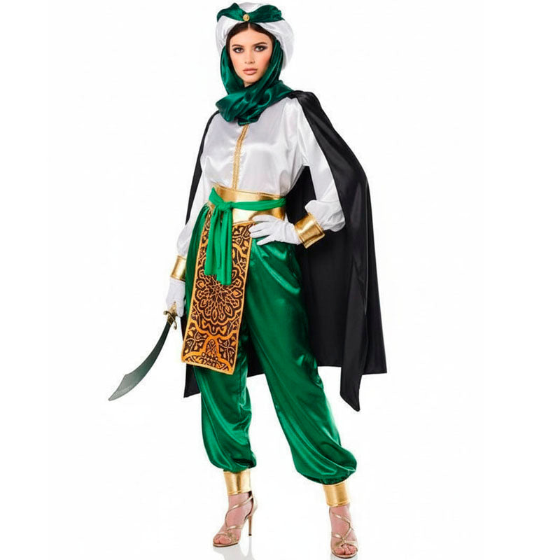 Disfraz de Árabe beduina verde para mujer Bis