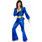 Disfraz de Disco Abba azul para hombre Bis