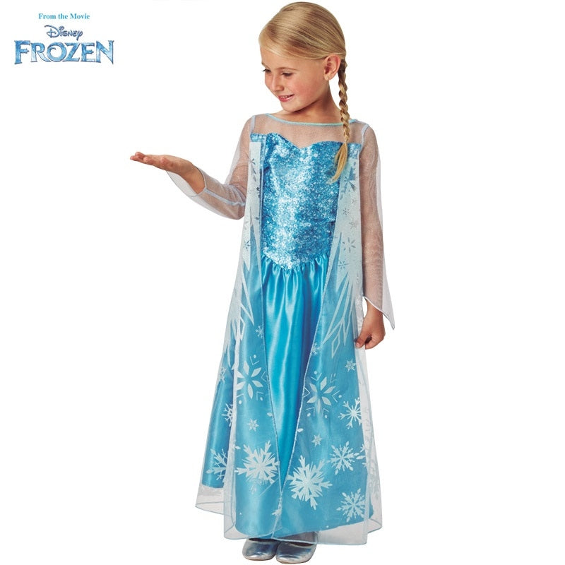 Costume Elsa Bambina Carnevale Vestito Principessa Taglia 120 - 5-6 An - Foto 9
