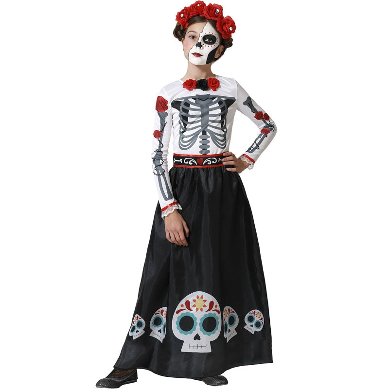 Disfraz De Esqueleto Vestito Halloween Scheletro Bambina Bambina